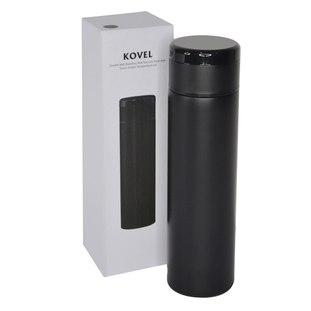 KOVEL Giftology Double Walled Insulated Flask with Temperature Lid